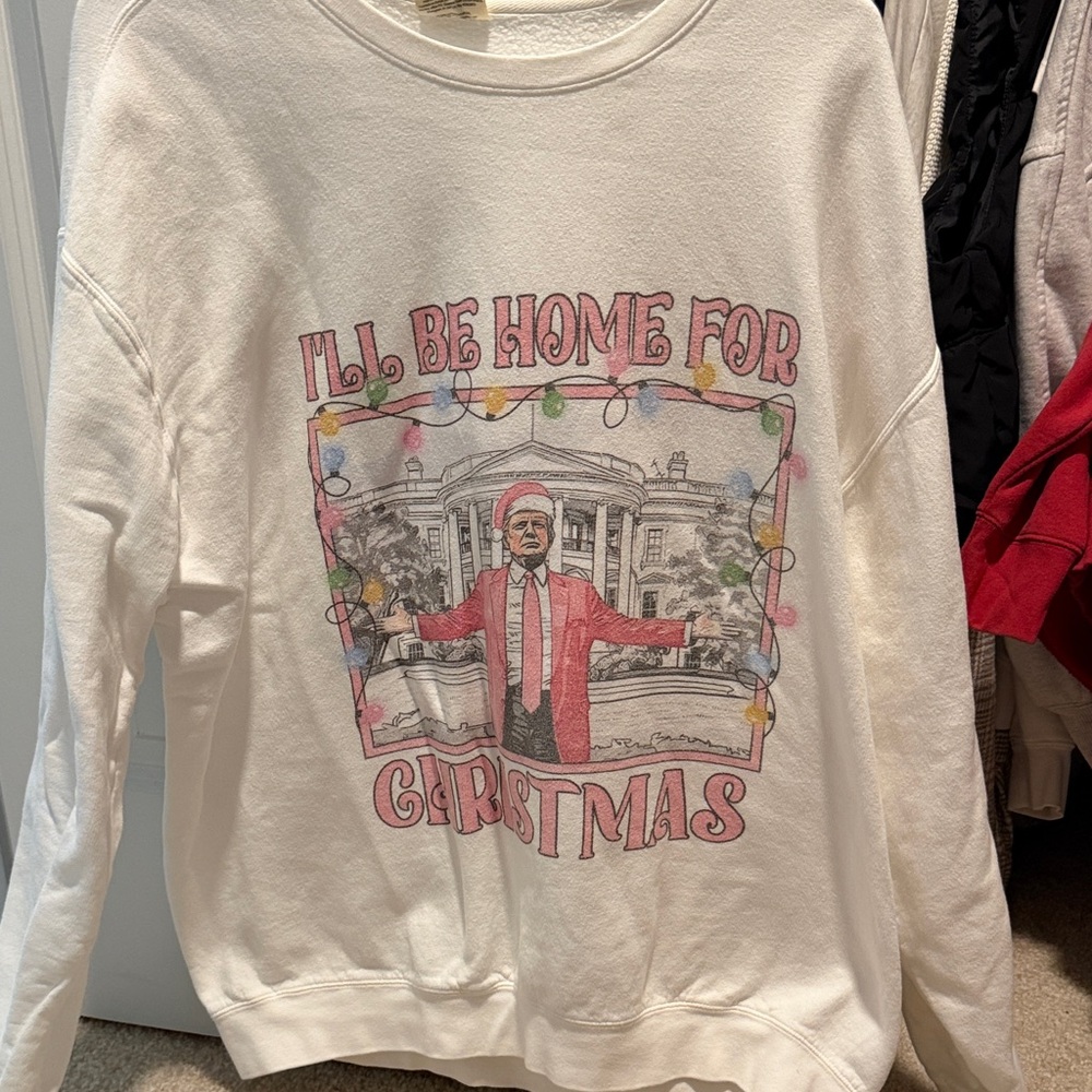White Trump Christmas Sweatshirt